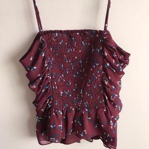 Wayf strapping tank top with ruffles